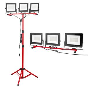 Portable 21000-Lumen LED Work Light with Individual Switch Three-Head Design 10.83 ft Power Tripod Stand for Camping