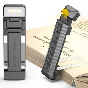 Glocusent Upgraded Wider Lighting Lamp Amber Foldable Mini Usb Rechargeable Led Portable Book Reading Light for Book