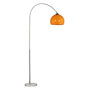 Orange Arc Floor Lamp Modern Tall Standing Light Adjustable Height Mid Century Arched Reading Lamp for Living Room Wholesale