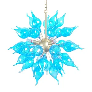 White Sputnik Sphere Chandelier - Hand Blown Glass Flower Bud Light for Dining Room/Bedroom/Staircase