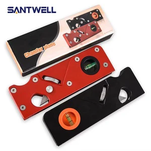 45 Degree Handheld Edge Trimming Plane, Aluminum Alloy Chamfer Planer with Bubble Level, Manual Deburring Tool for Carpenter