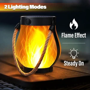 Cross-border Solar Flame Lights Jute Lanterns European Style IP44 Courtyards Gardens Mason Jar Decorations Outdoor Lamps