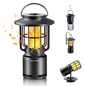 Camping Lantern Speaker IP65 Waterproof Outdoor Light Vintage Lantern DesignNight Fishing Light with Music