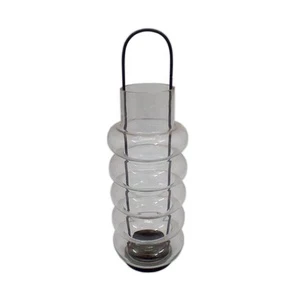 Outdoor Decoration Glass & Iron Lantern Matt Black Colour and Clear Glass Standard Size Handmade Home Decor