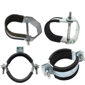 Galvanized Steel Hanging Pipe Clamp with Rubber Lining for Channel Strut