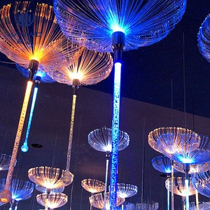 Rgb Led Fiber Optic Light Colorful Led Jellyfish Pendant Light Hanging Colorful Waterproof Fiber Optic Light