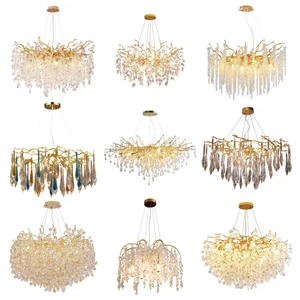 Modern Branch Crystal Lamp, Elegant French Luxury Feel, Crystal Branch-shaped Chandelier for Living Room and Dining Room