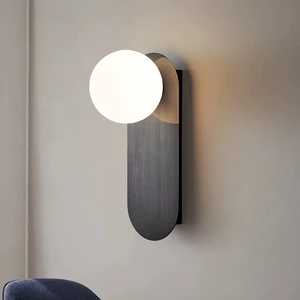 Modern Design Luxury Wall Lamp Opal White Glass Ball Lamp Shades Vanity Wall Light for Bathroom Bedroom