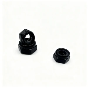 Nylon Ring Lock Hex Nut M2 M3 M4 M6 M8 M12 Carbon Steel Pure Black Surface Nylon Lock Nut for DIY Assembly