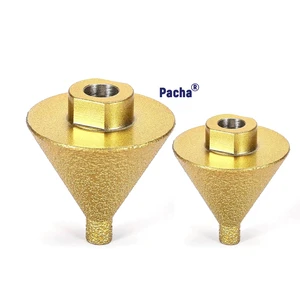 Pacha Tool Diamond Beveling Chamfer DrillBit 38/50mm Cone Carve Polishing Grinding Wheel 2-35mm with M14 Thread