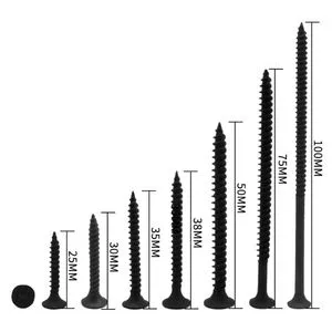 Drywall Screw For Wood Building Black Phosphate Gypsum For Metal And Wood Carbon Steel Black Oxidation Countersunk Screw