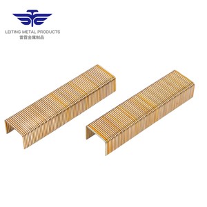 Durable Iron Sofa Upholstery Nails Staples Code U-Type Zinc Plated Finish Industrial Grade Smooth Shank Flat Head LeiTing Carton