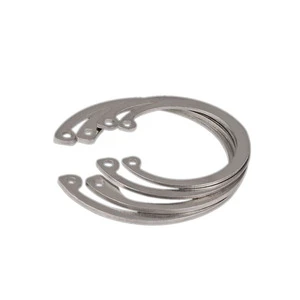 SS304 SS316 Stainless Steel Retaining Ring with Plain Finish Compliant with DIN472 Bore Standard
