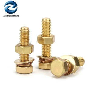 Factory Price Wholesale Metric DIN 933 DIN 931 Hexagonal Brass Bolts, Assembly Washers, Nuts Classification