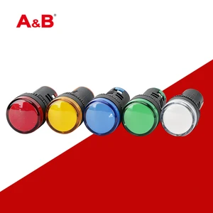 A&B Industrial Signal Indicator Light 220V AC/24V DC Red/Green/Yellow Plastic IP44 Warning Lamp