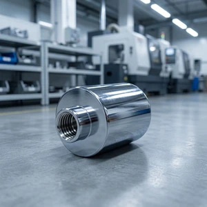 Stainless Steel with Chrome Finish Cylinder Threaded Adapter Female Thread Round Connector Bushing Sleeve