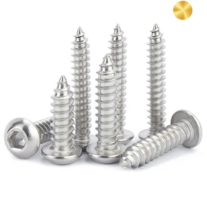 314/410 Stainless Steel Pan Head Self-Drilling Screws Hex Socket Drill Tail DIN 7504 Standard Metric Coarse Thread Black Oxide