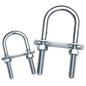 High Quality Customized Carbon Steel U Bolt Lock Pipe Clamp Galvanized Electro Zinc Plated M6-M20 Square Truck U Bolt