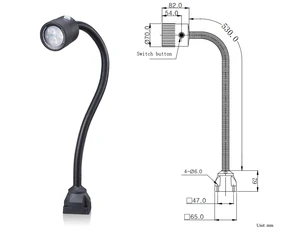 ONN-M3W 550mm Snake Machine Work Lamp Flexible Arm Led Gooseneck Work Light for Tool Machine