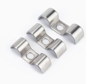 Wholesale Double-Sided Stainless Steel Pipe Clamp with Zinc Finish Cable Fastening Buckle OEM Customization Supported