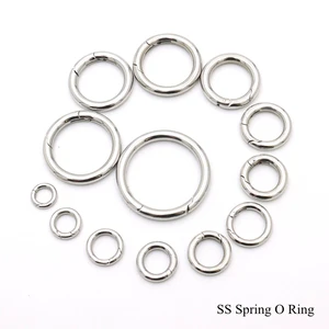 Stainless Steel Round Spring O-Ring Metal Wire Split Ring Corrosion-Resistant Keychain O Rings for Bags Hardware & Outdoor Gear