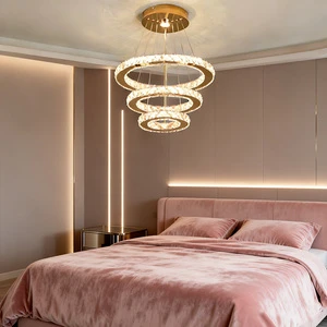 US Stock Modern LED Chandeliers Ceiling Luxury Lighting Bedroom Living Room Decor Light Crystal Chandelier Pendant Lamp