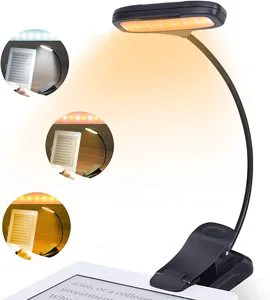 Adjustable LED Battery-Powered Desk Lamp Flexible Clip-On Book Light for Study Reading Portable Night Light for Bedroom Table