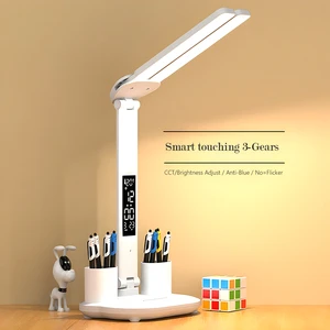 Student Dormitory Eye Protection Study Desk Lamp Rechargeable Plug-in Bedside Desk Reading Light Muti-Function Pen Tube Lighting