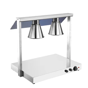 Stainless Steel Electric Infrared Food Warming Lamp with Bidirectional Heating and Double Headed Design for Buffet Use