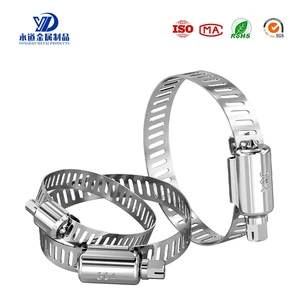 Factory Wholesale 304 Stainless Steel American Type Worm Gear Adjustable Multi Size Air Water Oil Pipe Hose Clamps