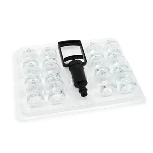 Glass Body Cupping Set High Borosilicate Cupping 12Pcs Vacuum Cupping with Pump Home Use Massage Cupping Kit Muscle Relaxation