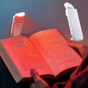 Mini LED Book Reading Light Rechargeable Clip On Portable Night Lamp For Travel, Study, Kids USB Chargin670nm Red Light Night