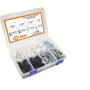 250Pcs Cross-Border Special Gecko Expansion Bolt Expansion Anchor Box Steel Material Screw Set for Gypsum Board Metric