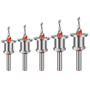 High Speed Steel Carbide Tipped Countersink Drill Bit Tapered Drill with Adjustable Depth Stop Shank for Wood Plastic Cutting