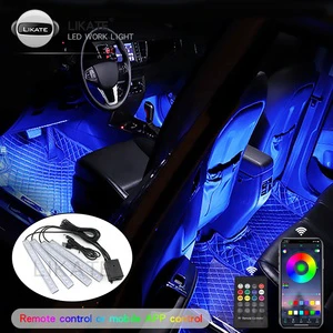 New LED Decorative Ambient Light RGB One Drag Four Remote Control Colorful Voice-activated Music Light USB Interface