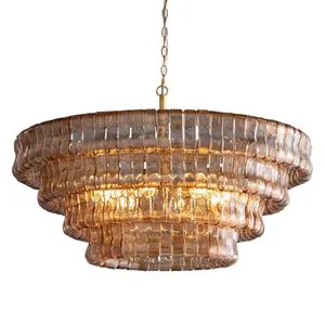 SIMIG Luxury French Vintage Chandelier - Murano Glass Round Pendant Light For Villa Living Room, Hotel, Bedroom Decor