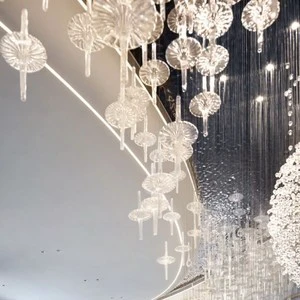 Firelux Customized Luxury Art Staircase Villa Hotel Branch Chandelier