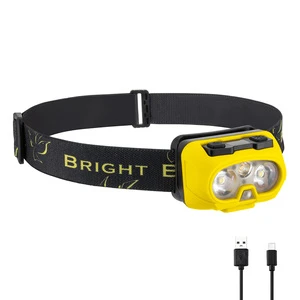 LED Headlamp Work Light 600 Lumens USB Rechargeable IPX4 Waterproof Motion Sensor 75 Degree Adjustable Head Type C Cable