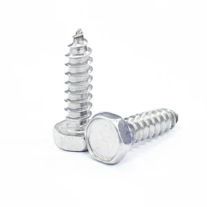 Fully Threaded Stainless Steel External Hexagon Head Wood Screws Self Tapping Screws