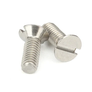 DIN 964 A2 A4 Slotted Countersunk Head Screws Stainless Steel 304 316 Plain Metric Thread Flat Head Screw M1.6-M10