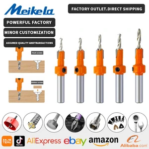 MeiKeLa Countersink Drill for Woodworking Adjustable Tapered Drill Wood Board Hole Opener Punching Tool for Drilling Wood