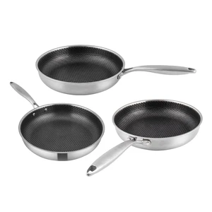 Pfannenset 3-teilig 20&24&28cm Antihaft Wabenpfanne Edelstahlpfanne Pfanne Induktion Ofen- Und Spulmaschinenfest Pfoa Frei