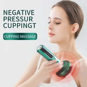 Electric Body Health Care Vacuum Suction Cup GuaSha Cellulite Removed Infrared Heat Compress Therapy Handle Scraping Device