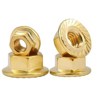 Brass Flange Nut with Washer, Anti-slip, Corrosion Resistant for Electric Fitting.