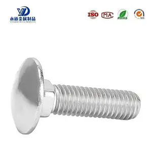 Manufacturer Wholesale M14 M16 M18 M20 Round Head Square Neck Carriage Bolts Stainless Steel Carbon Steel Nut and Bolt