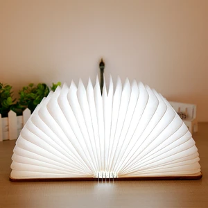 USB LED Book Lights Home Bedside Reading Lighting Rechargeable Magnetic Colorful Foldable Wooden Desk Lamp