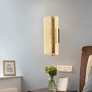 Led Acrylic Decoration Wall Lamp Minimalist Art Wall Lamp for Living Room Bedroom Bedside Corridor Background