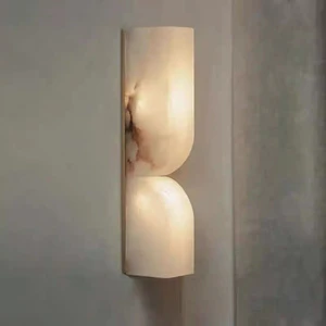 Modern Alabaster Indoor Wall Sconce Lamp Decorative Copper Warm White Alabaster Wall Lamp for Living Room