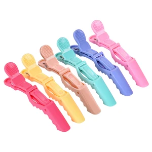 Jadeempress Eco-friendly Durable Alligator Hair Styling Clips with Wide Teeth Double Hinged Design Cushion for Salon & Home Use