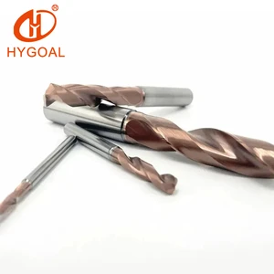 HYGOAL Solid Carbide Twist Chamfered CNC Drill Bits Coolant Holes Straight Shank Stainless Steel Metal Drilling Tools